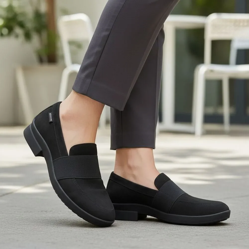 Mephisto Debby  Loafers Women's 8 Black Suede Slip On Comfort Shoes